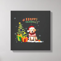 Happy Holiday Labrador Retriever Dog Christmas Tre
