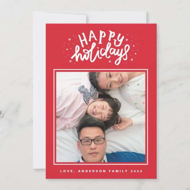 Happy Holiday Lettering Red Christmas (Front)