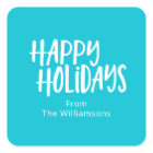 Happy Holiday | Modern Turquoise Personalised Name
