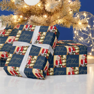 Happy Holiday One Photo Personalised Wrapping Paper