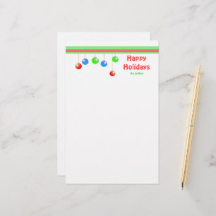 Happy Holiday Ornaments Stationery
