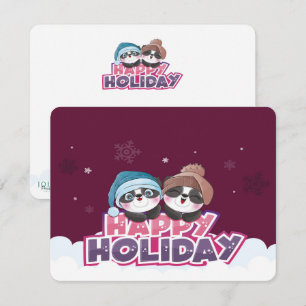 Happy Holiday Panda Enclosure Card