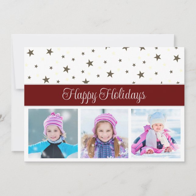 Happy Holiday Photos and Stars - Removeable Credit (Front)