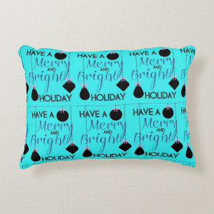 ***HAPPY HOLIDAY*** PILLOW BLACK BACK