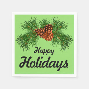 Happy Holiday - pine-cone detail Napkin