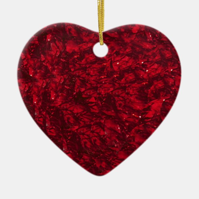 Happy Holiday Red Heart Ornament (Front)