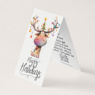 Happy Holiday Reindeer Bookmark Business Card