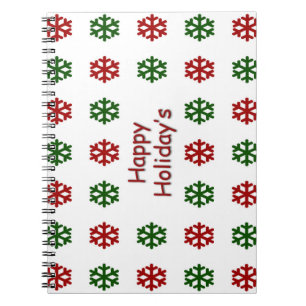 Happy Holiday’s with a snowflake pattern Notebook