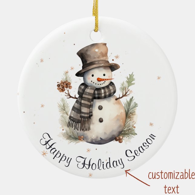 Happy Holiday Season Personalizable Xmas Ornament (Creator Uploaded)