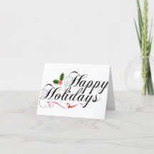 Happy Holiday Small, 4" x 5.6" Folded Holiday Card