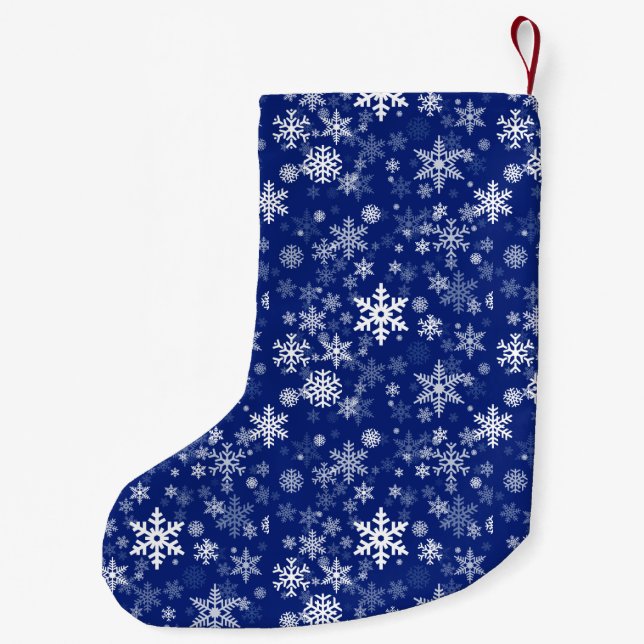 Happy Holiday Snowflakes Pattern for Everyone Small Christmas Stocking (Back)