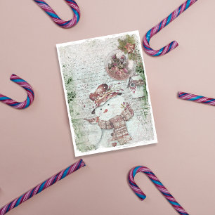 Happy Holiday Snowman Scrapbook Paper
