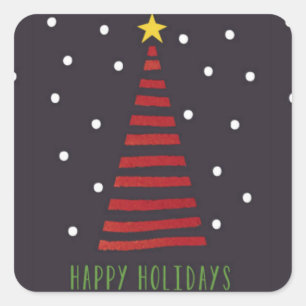 Happy Holiday Sticker - Square