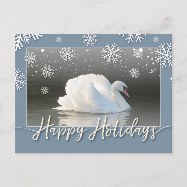 Happy Holiday Swans Card (Front)