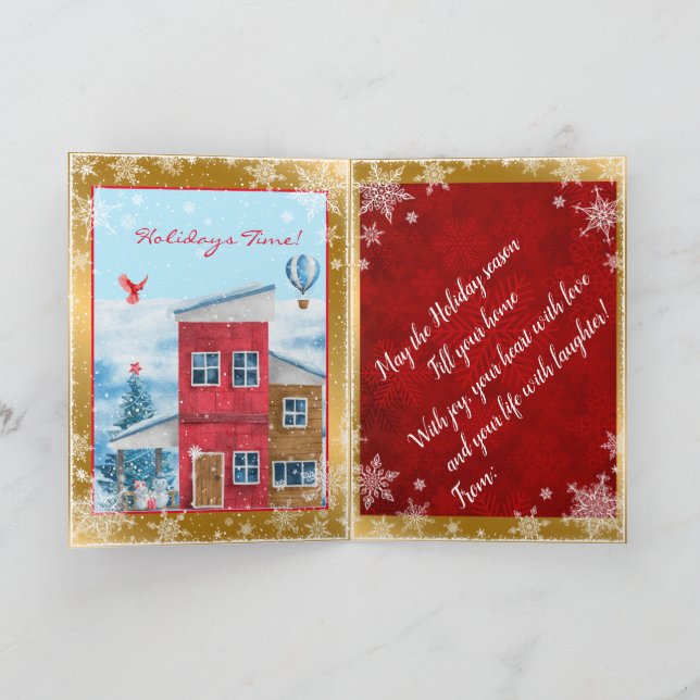 Happy Holiday Time Customise Card (Inside)