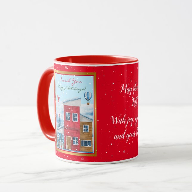 Happy Holiday Time Customise Mug (Front Left)