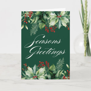 Happy Holiday Winter Greenery Card