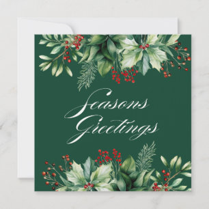 Happy Holiday Winter Greenery Card