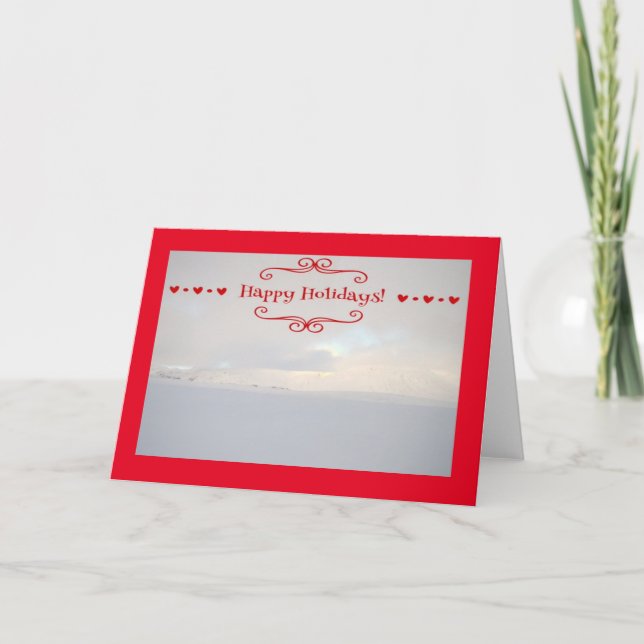 Happy Holiday Winter Landscape Card (Front)