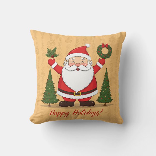 Happy holiday with a cute Santa cushion! Cushion (Front)