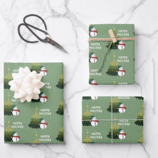 Happy Holiday Wrapping Paper Sheet