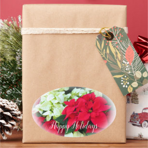 Happy Holidays 楕円形シール Oval Sticker