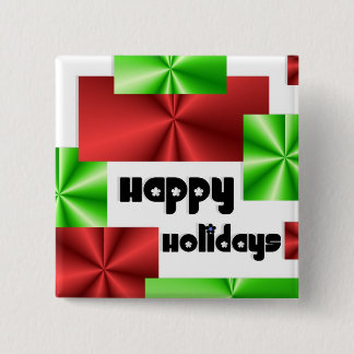 Happy Holidays 15 Cm Square Badge