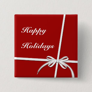 Happy Holidays 15 Cm Square Badge