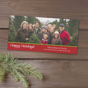 Happy Holidays - 1 horizontal or Panoramic photo Holiday Card