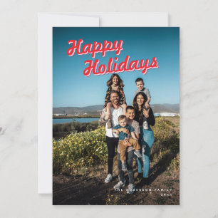 Happy Holidays 1-Photo Personalized Joyful Holiday Card