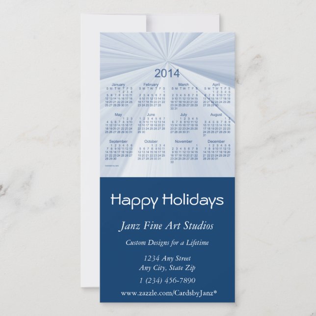 Happy Holidays 2014 Business Calendar Holiday Card (Front)