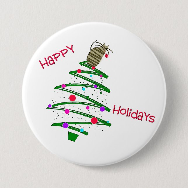 Happy Holidays 7.5 Cm Round Badge (Front)