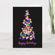 Happy Holidays Abstract Colourful Tree Lights