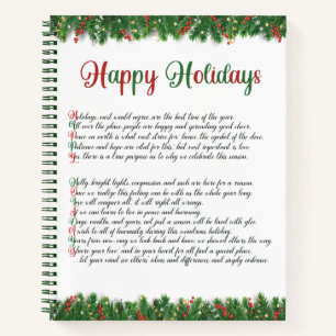 Happy Holidays Acrostic Poem Recipe Book