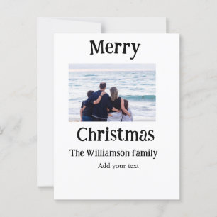 Happy holidays add family name photo Christmas Postcard