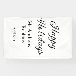 Happy holidays add name date year simple minimChri Banner