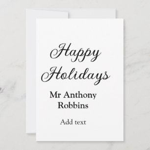 Happy holidays add name date year simple minimChri Invitation