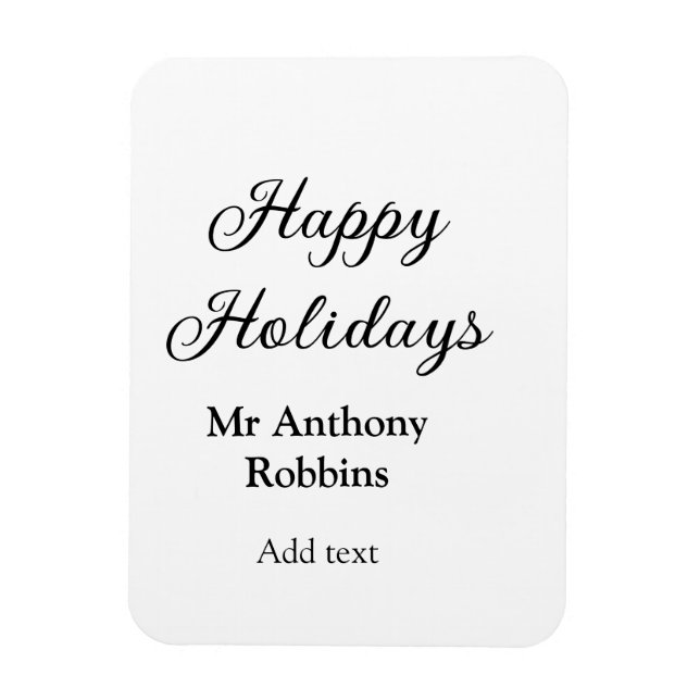 Happy holidays add name date year simple minimChri Magnet (Vertical)
