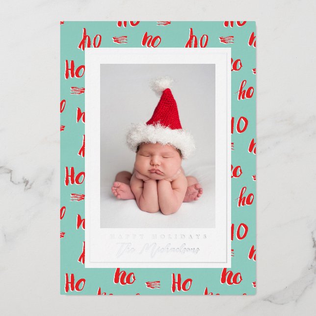 HAPPY HOLIDAYS | Add Your Photo Foil Holiday Card (Front)