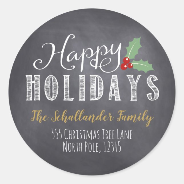 Happy Holidays Address Labels (Front)