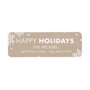 Happy Holidays Address Labels Kraft