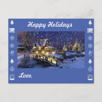 Happy Holidays and Personalise with your names Holiday Postcard