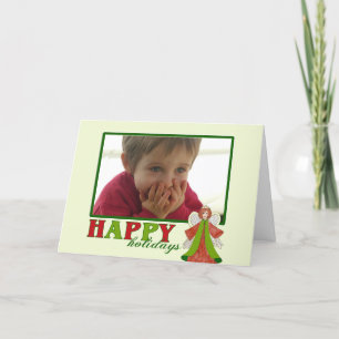 Happy Holidays Angel Custom Photo Card