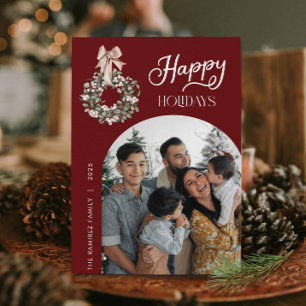 Happy Holidays Arch Photo Christmas Card