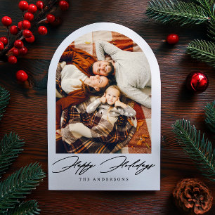 Happy Holidays Arch Photo Christmas Holiday Card