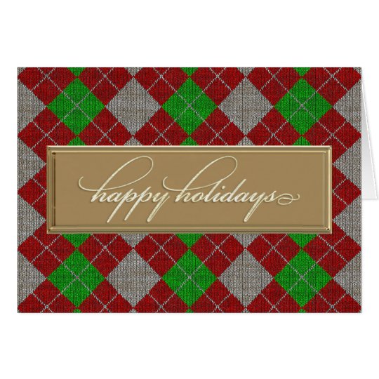 Happy Holidays Argyle Card