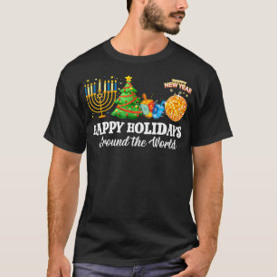 Happy Holidays Around The World Christmas Family M T-Shirt