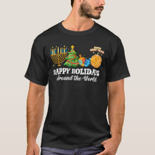 Happy Holidays Around The World Christmas Family T-Shirt