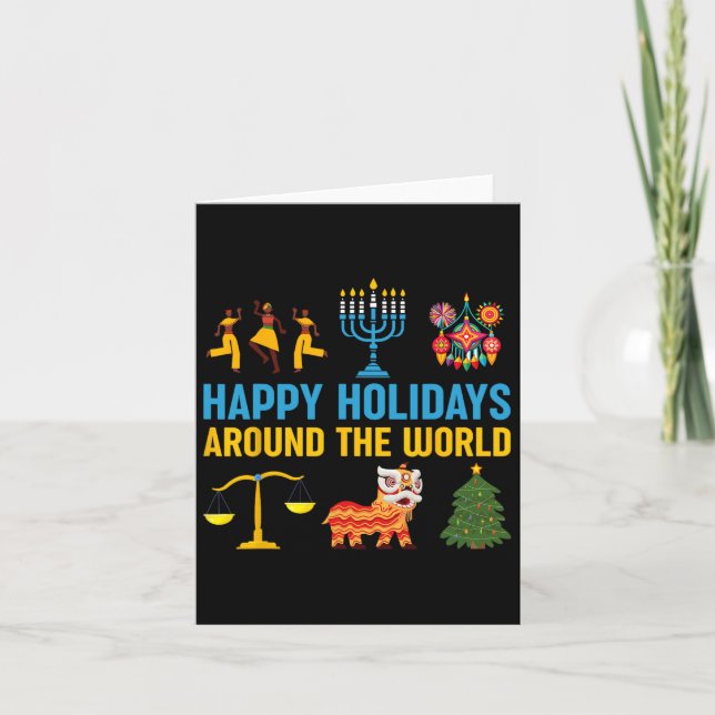 Happy Holidays Around The World Multicultural Cele Card (Front)