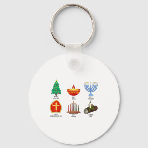 Happy Holidays Around The World Multicultural Cele Key Ring